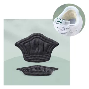 (1 pair) 7mm ultra-soft fabric pads heel insert anti-slip / massage insoles for sneakers - black