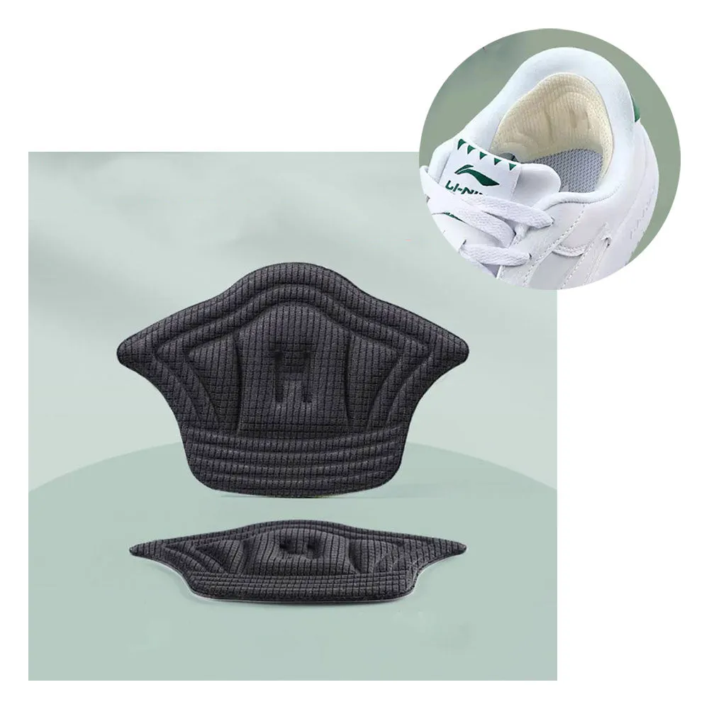 (1 pair) 7mm ultra-soft fabric pads heel insert anti-slip / massage insoles for sneakers - black
