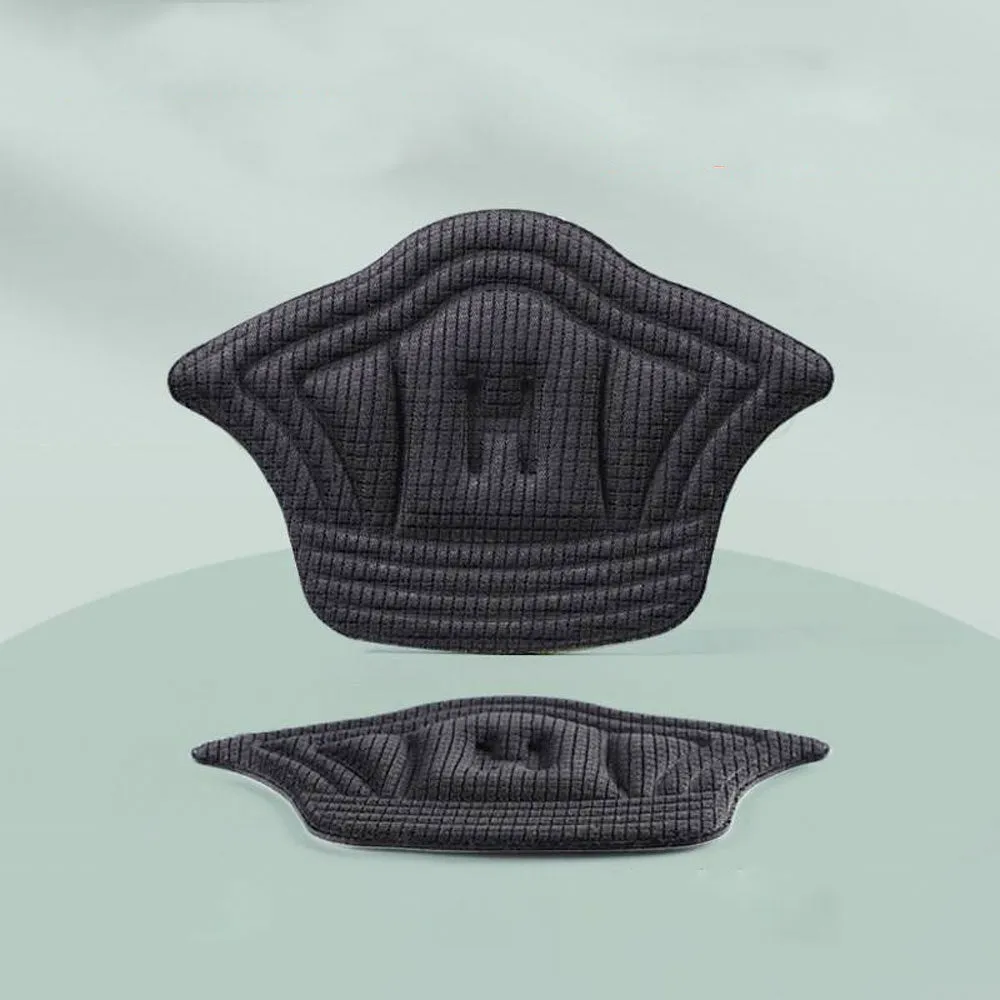 (1 pair) 7mm ultra-soft fabric pads heel insert anti-slip / massage insoles for sneakers - black