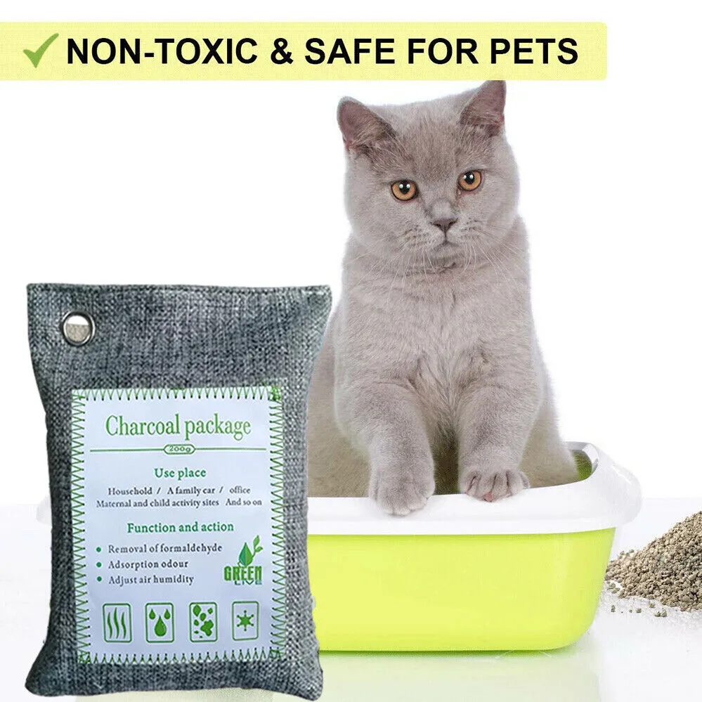 30PCS Air Purifying Bags | Activated Bamboo Charcoal Freshener | For Car Home Shoes | 200g