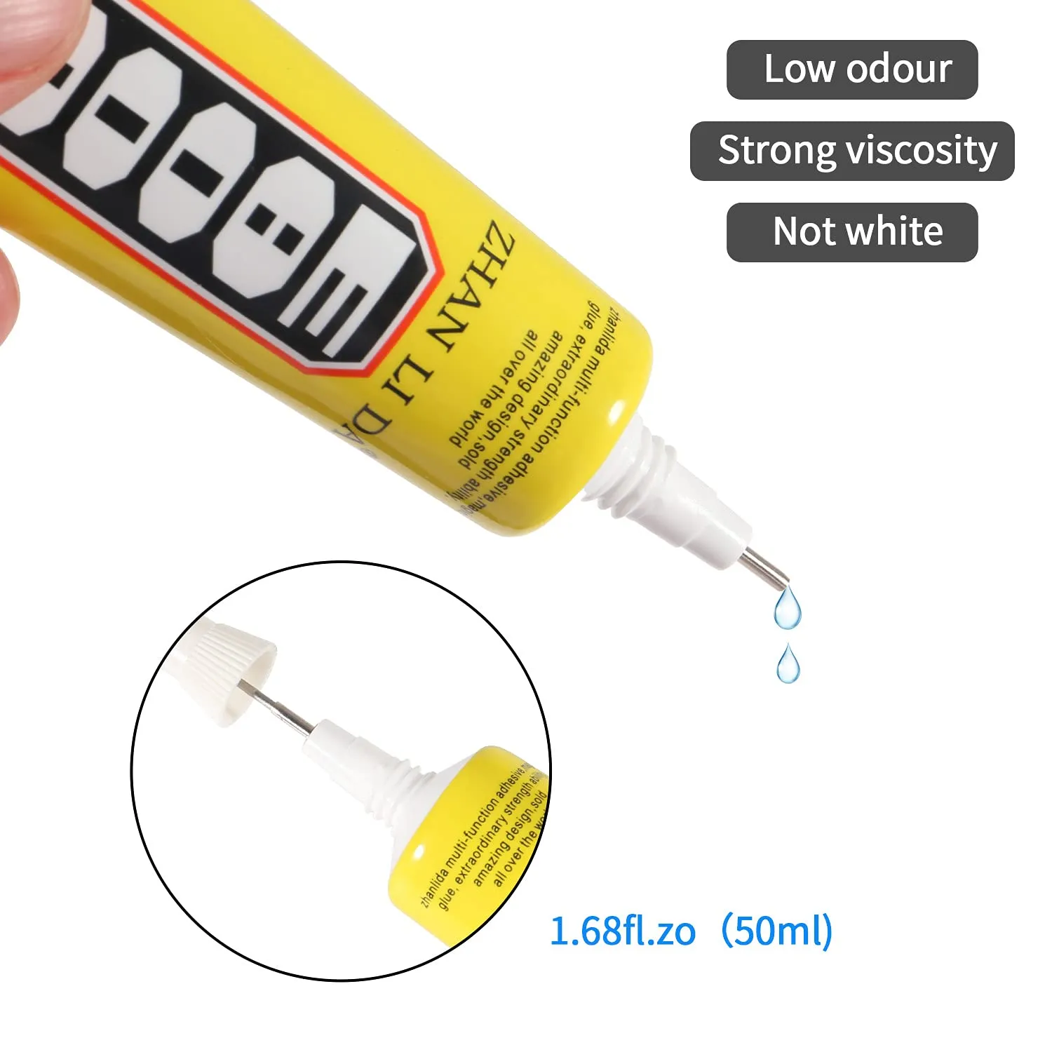 50ML E-8000 Transprant Adhesives Super Liquid Glue Clear Epoxy Glues Multi-Purpose for DIY Crafts Glass Phone Screen Jewelry Nails Glass Phone Plastic Tools E8000