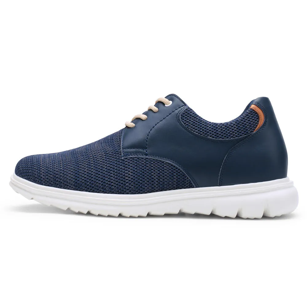7CM / 2.76 Inches CMR CHAMARIPA Men's Elevator Shoes Navy Knit Casual Shoes
