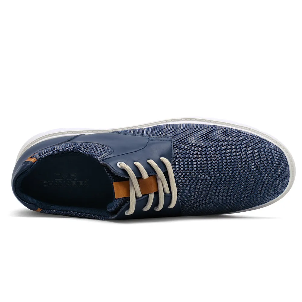 7CM / 2.76 Inches CMR CHAMARIPA Men's Elevator Shoes Navy Knit Casual Shoes