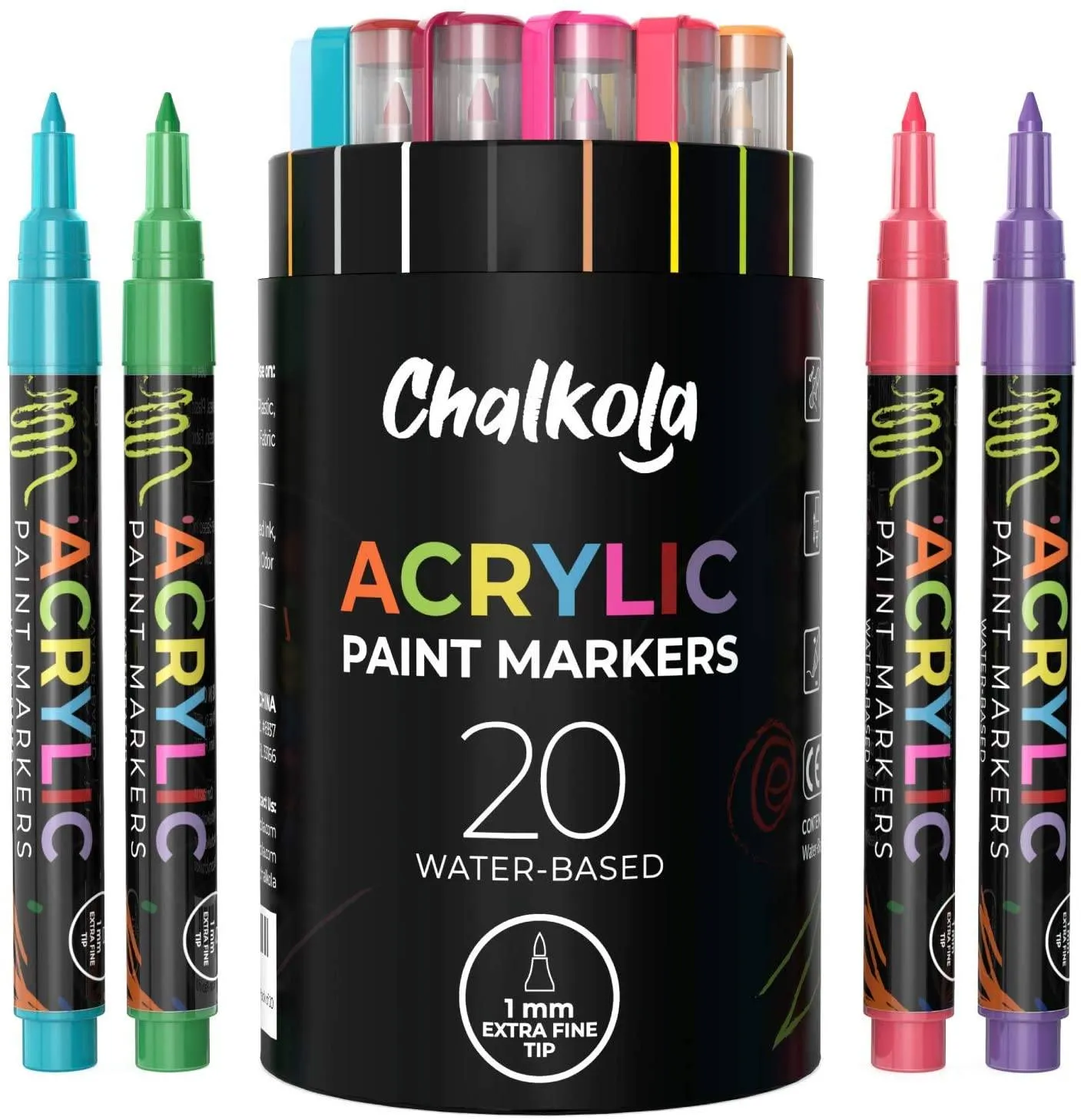 Acrylic Paint Marker Pens - Pack of 20