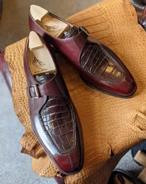 Ascot Andre - Bordeaux calf & bordeaux alligator