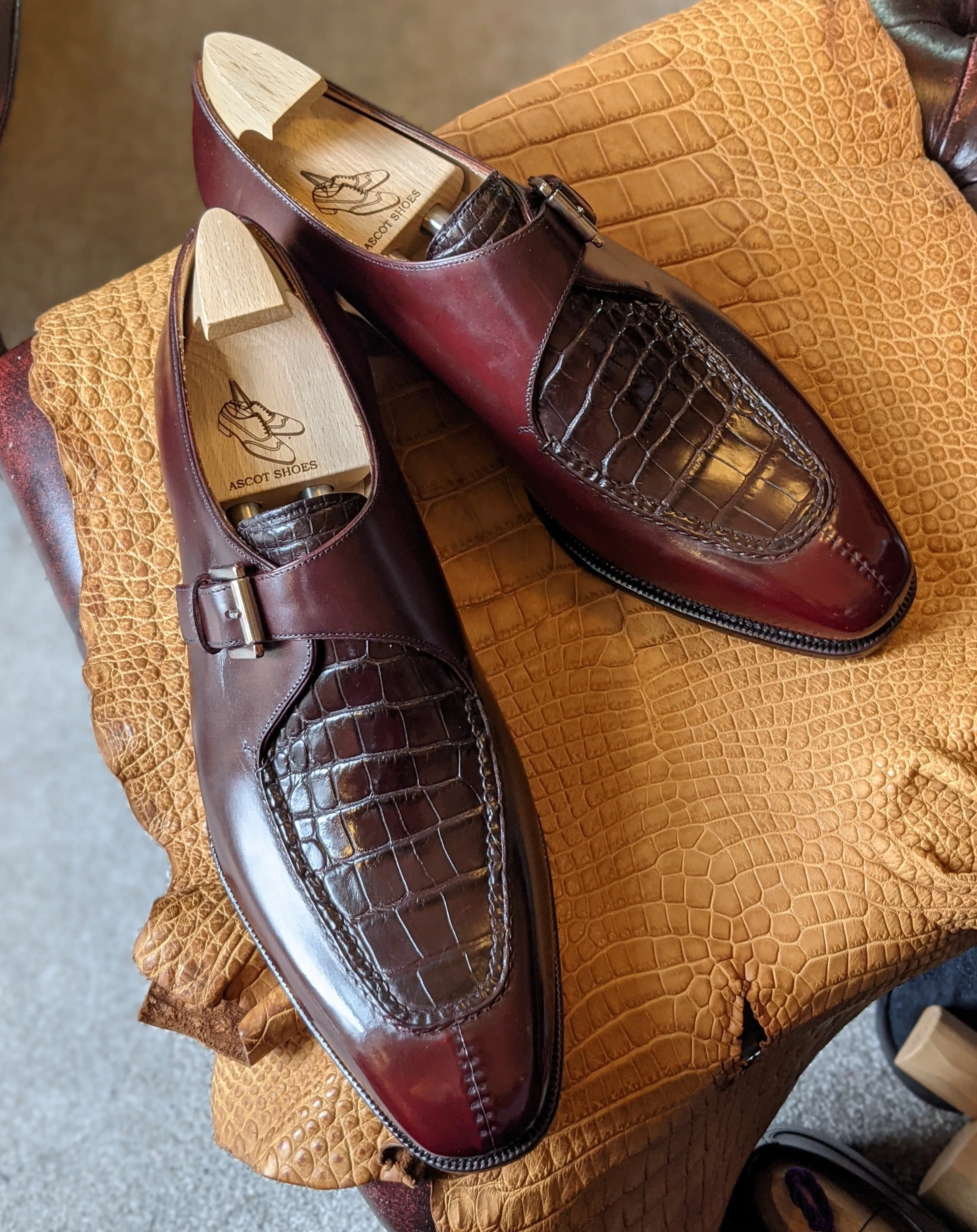 Ascot Andre - Bordeaux calf & bordeaux alligator