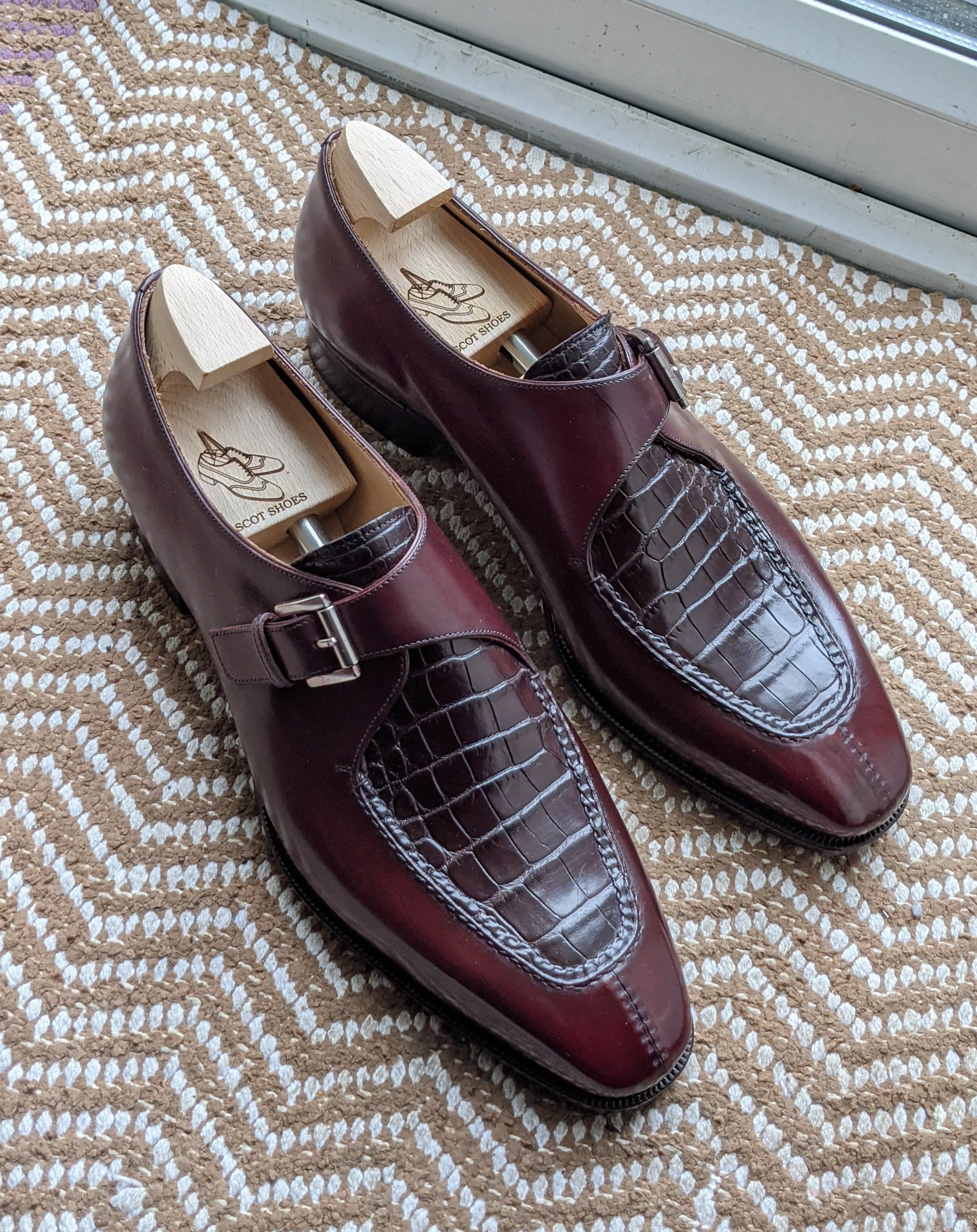 Ascot Andre - Bordeaux calf & bordeaux alligator