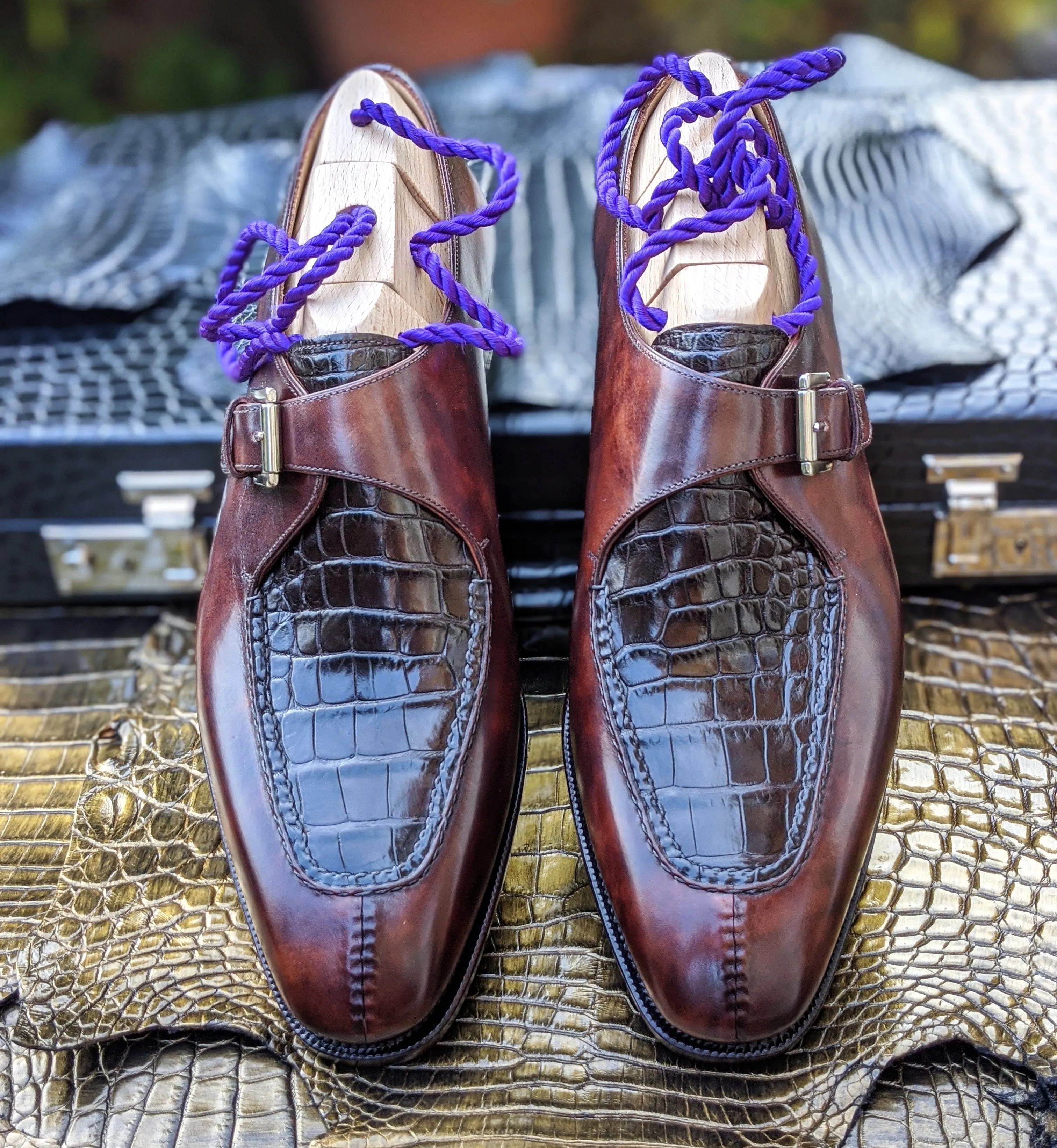 Ascot Andre - Brown Crocodile & Brown Calf