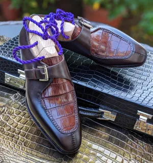 Ascot Andre - Dark Cognac Alligator & Brown Calf
