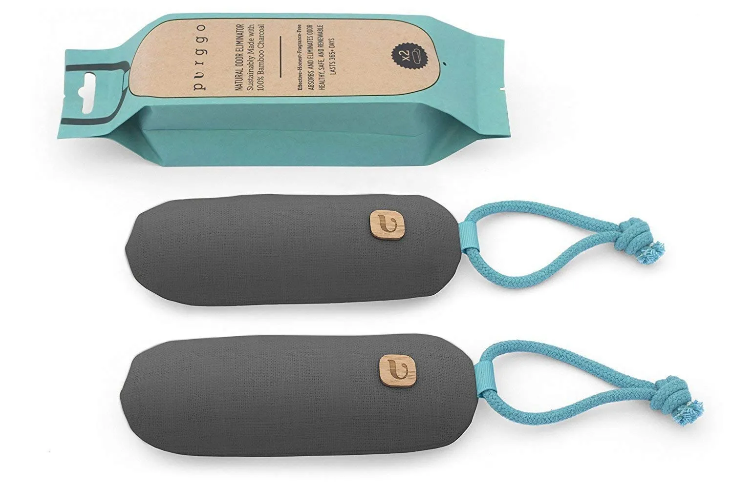 Bamboo Charcoal Shoe Deodorizer Air Purifying Bag - Natural Odor Eliminator - Last 365  Days - No Chemicals - Air Freshener for Shoes and Closet - Remove Odor Naturally - [2 Pack] [Gray] 1 Lava Gray