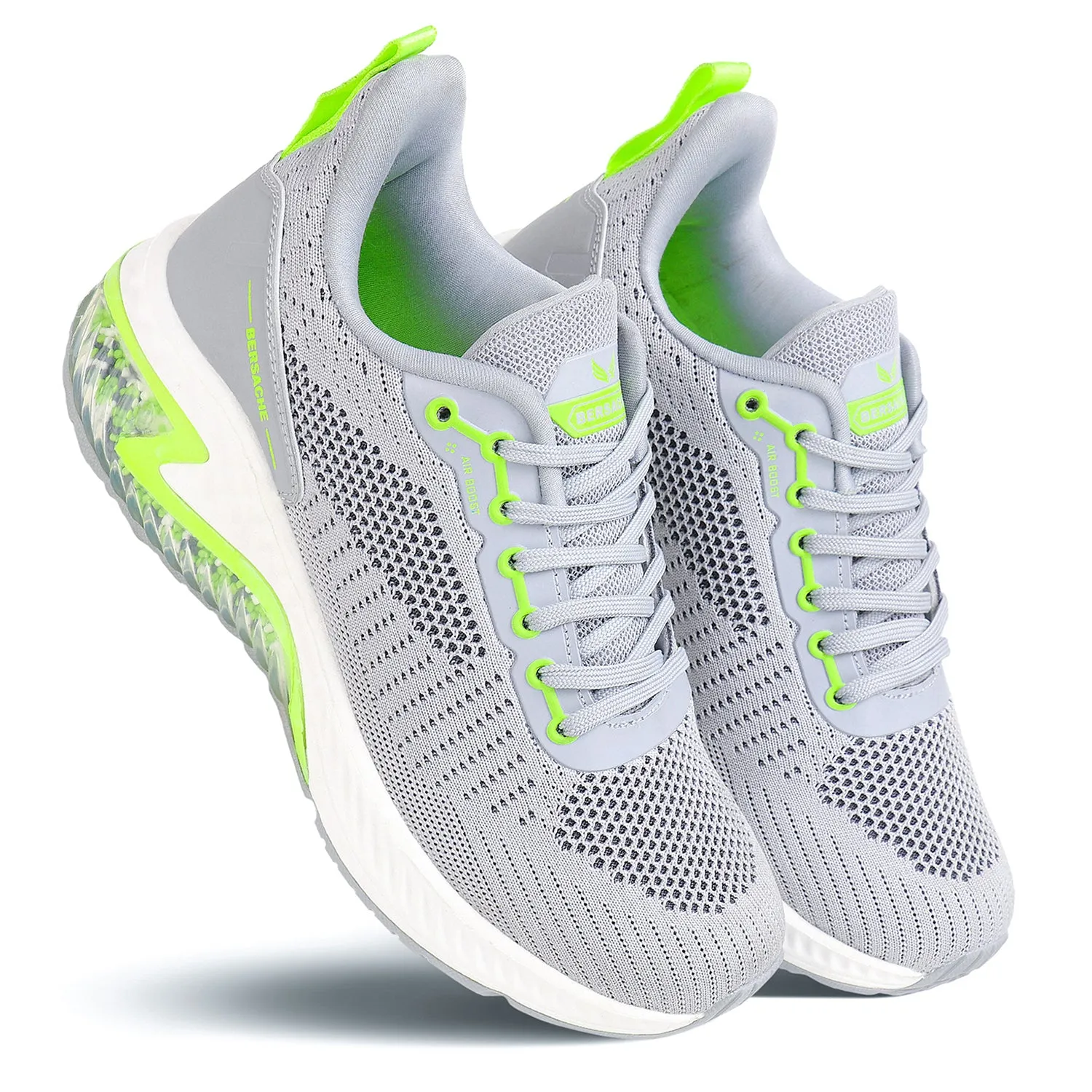 Bersache Lightweight Casual Sneaker Shoes For Men Grey-9043
