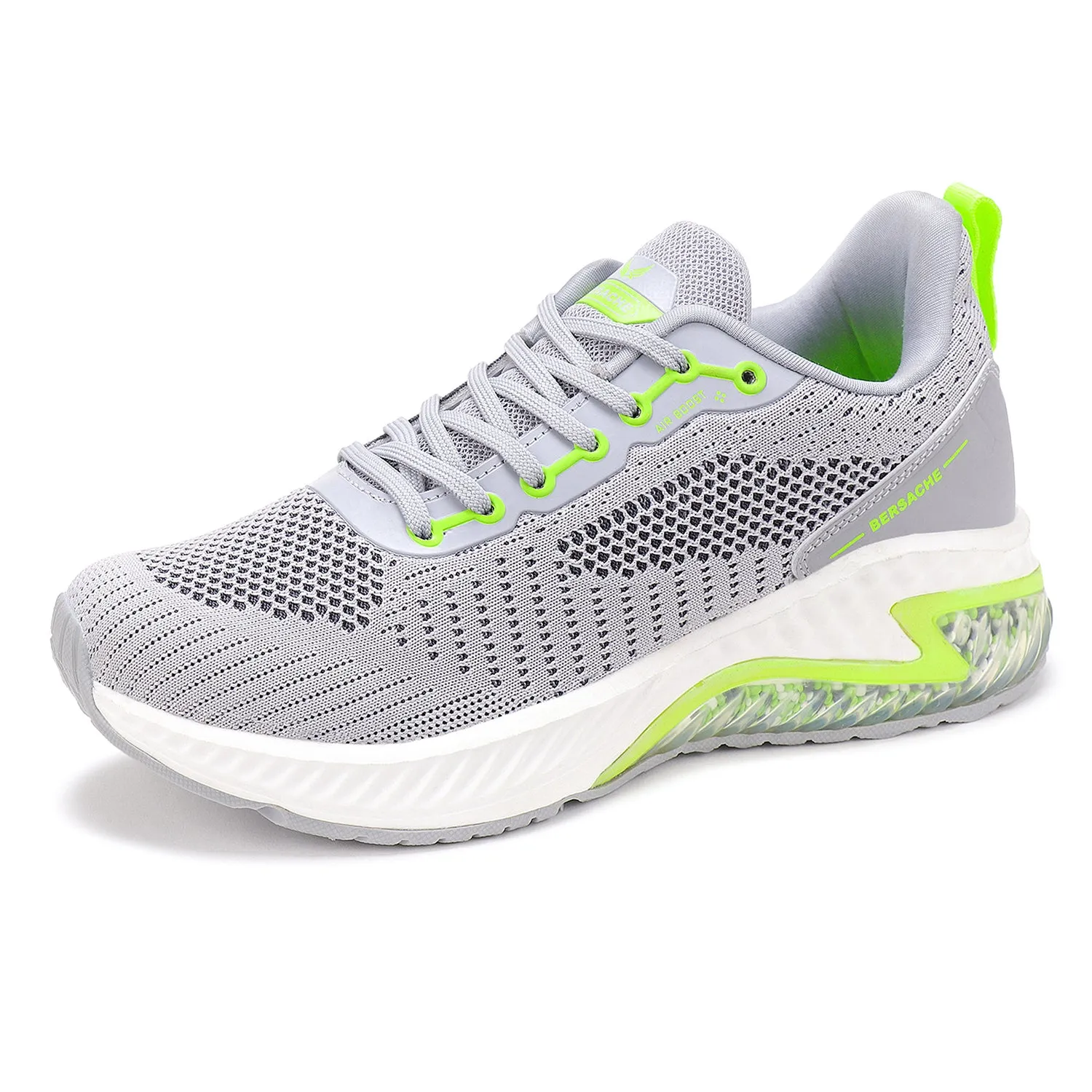 Bersache Lightweight Casual Sneaker Shoes For Men Grey-9043