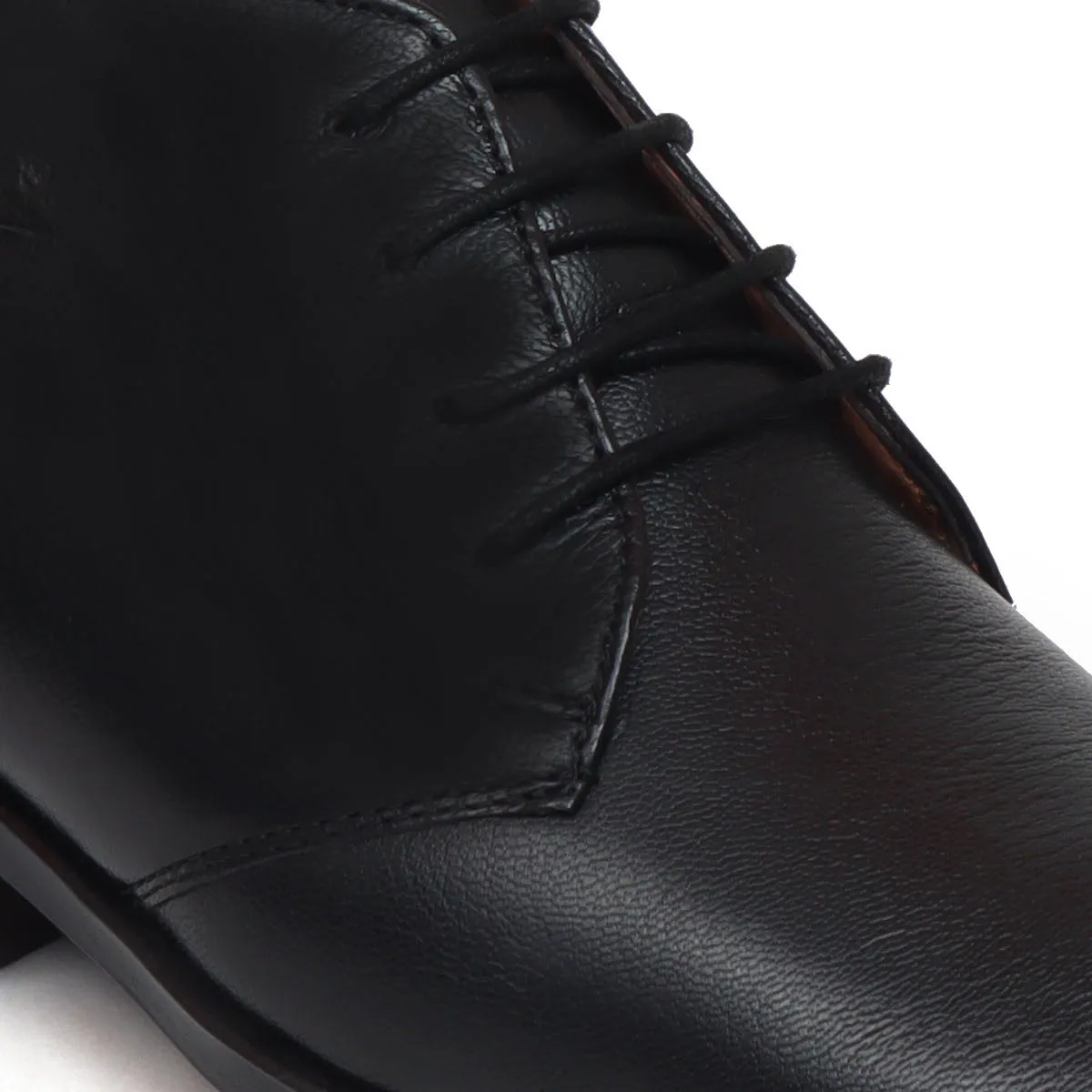 Black Leather Lace up Ankle Boots for Men G – 71