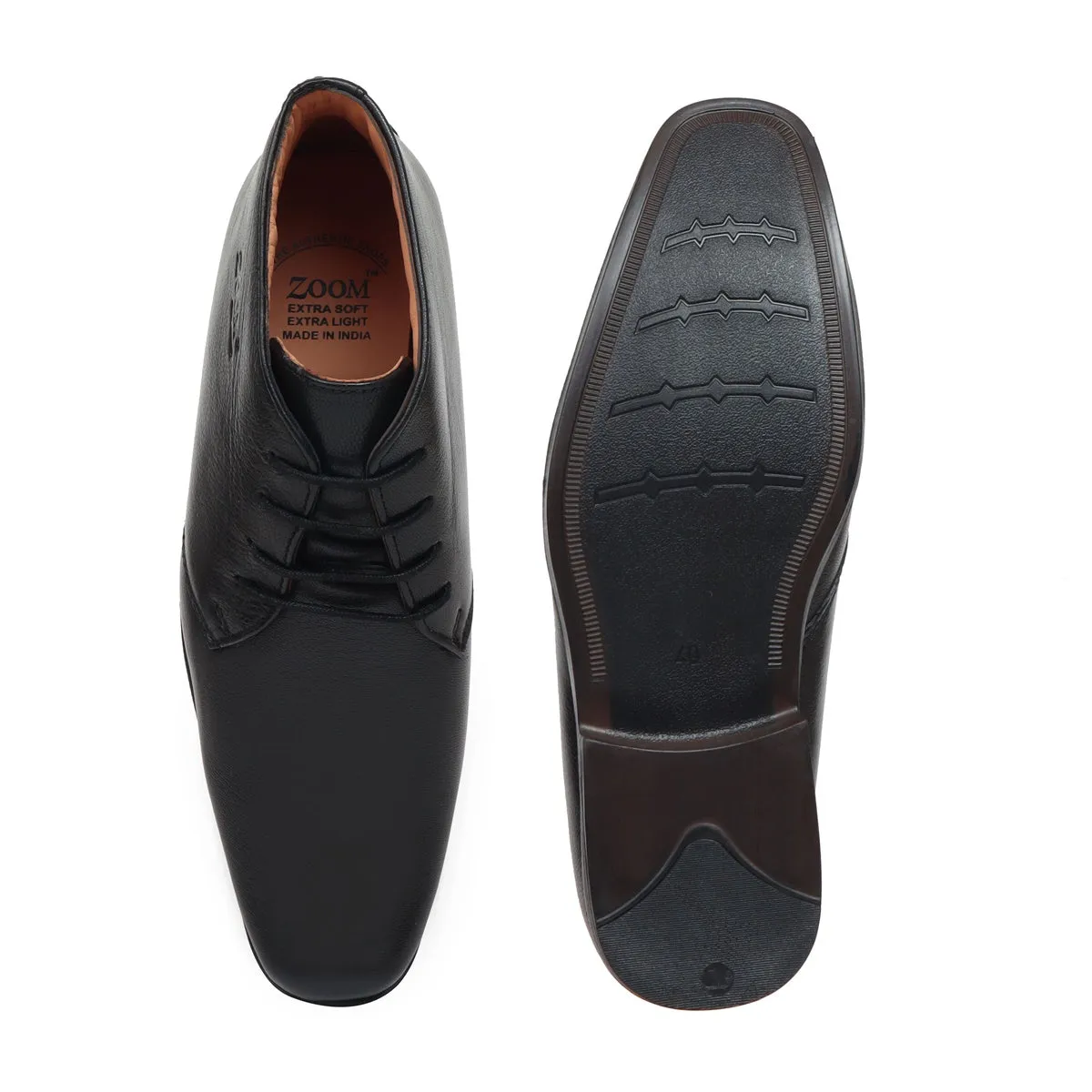 Black Leather Lace up Ankle Boots for Men G – 71