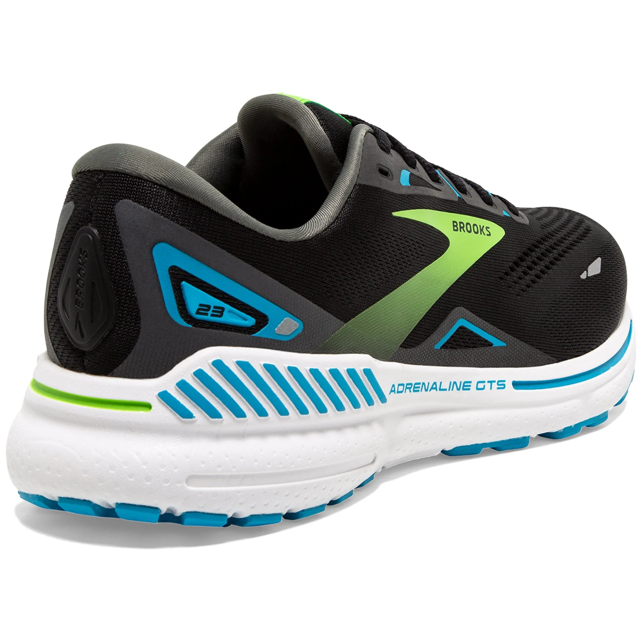 Brooks Adrenaline GTS 23 Men's 2E Wide Fit Black/Hawaiian Ocean/Green