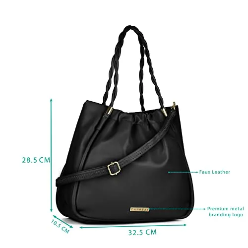 Caprese womens TIRIL S Large BLACK Satchel