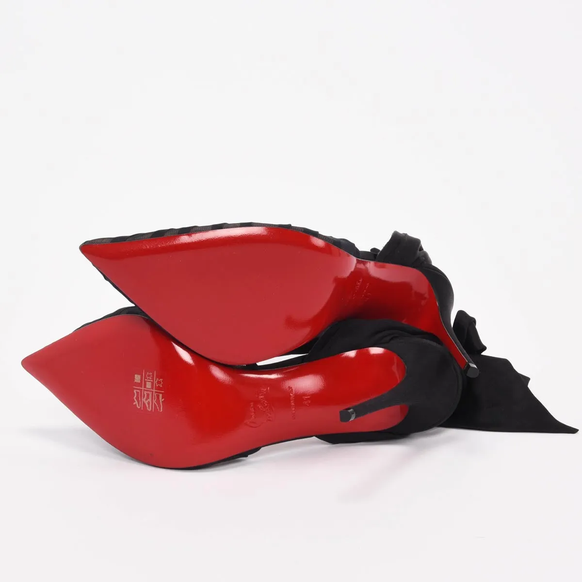 Christian Louboutin Black Pleated Organza Noor 100 Pumps 41