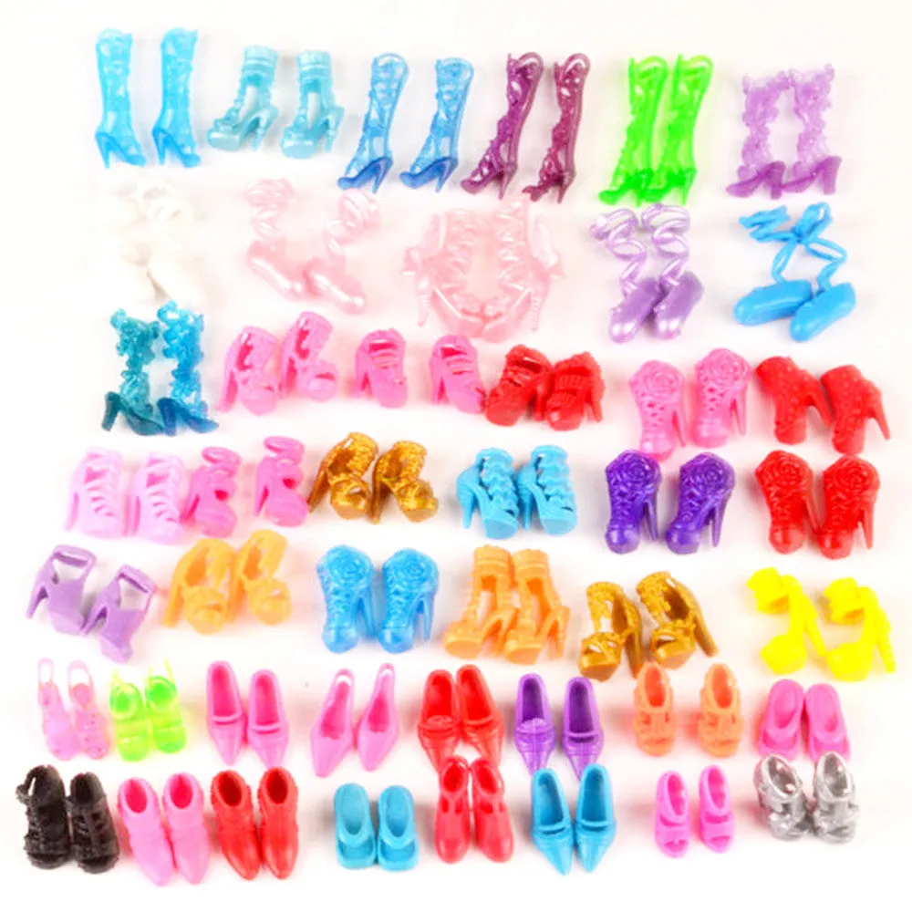 Colorful Accessories Heels Shoes For Barbie | Clothes Dress Doll Best Gift Girl Baby Toys |  10 Pairs Fashion Heels Shoes  For Barbie