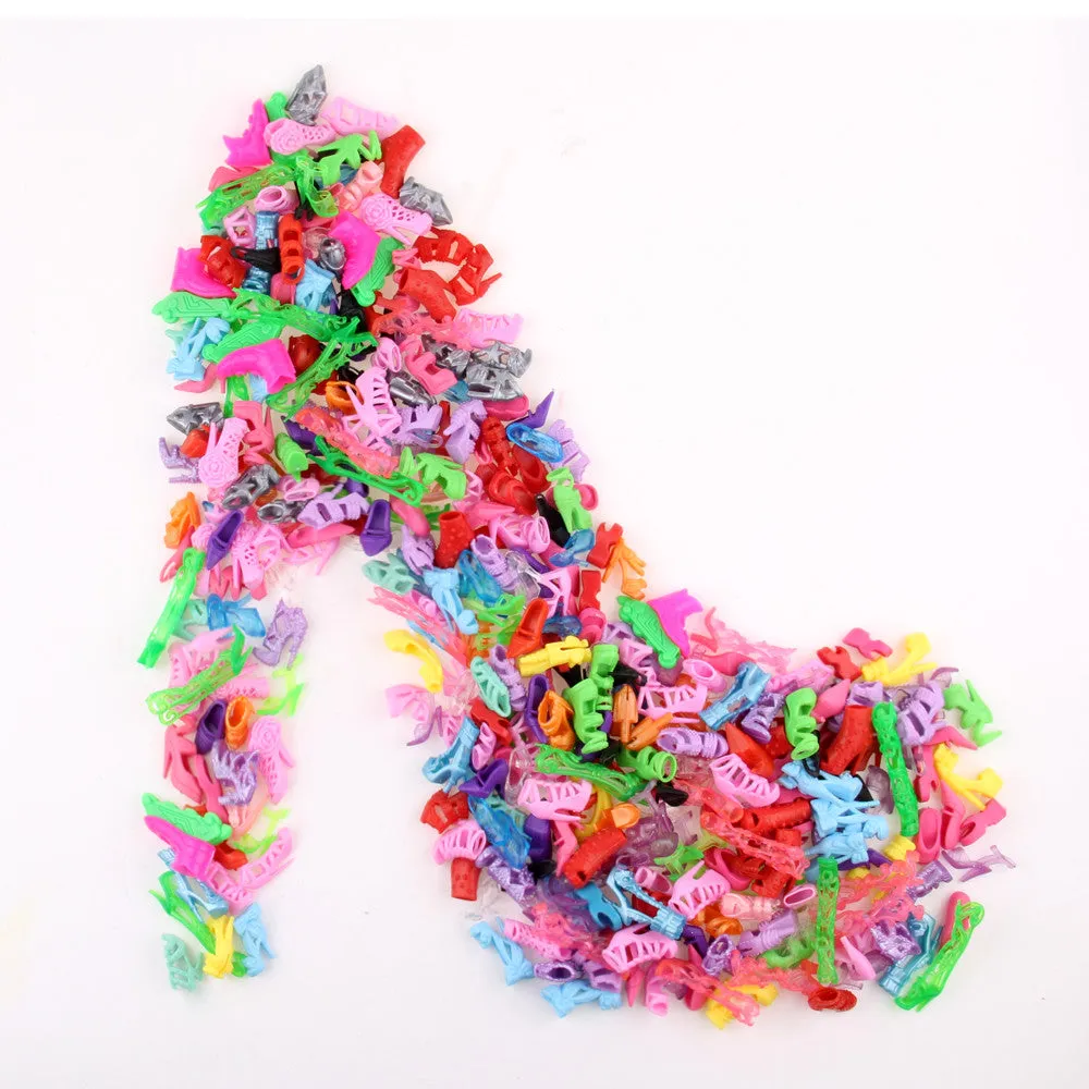 Colorful Accessories Heels Shoes For Barbie | Clothes Dress Doll Best Gift Girl Baby Toys |  10 Pairs Fashion Heels Shoes  For Barbie