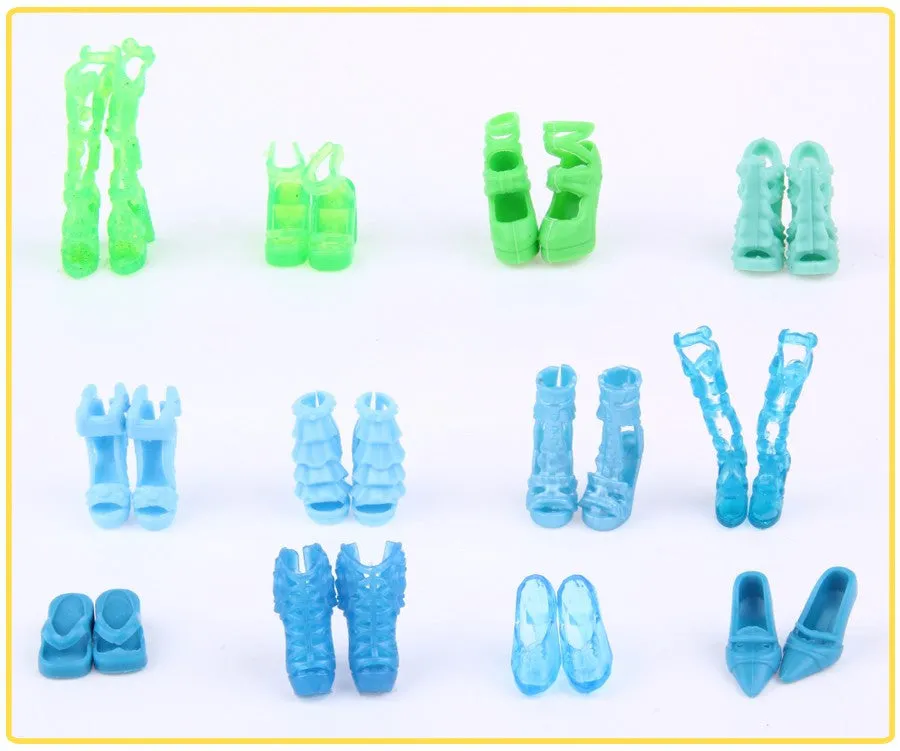Colorful Accessories Heels Shoes For Barbie | Clothes Dress Doll Best Gift Girl Baby Toys |  10 Pairs Fashion Heels Shoes  For Barbie