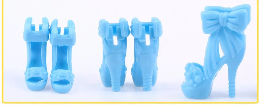 Colorful Accessories Heels Shoes For Barbie | Clothes Dress Doll Best Gift Girl Baby Toys |  10 Pairs Fashion Heels Shoes  For Barbie