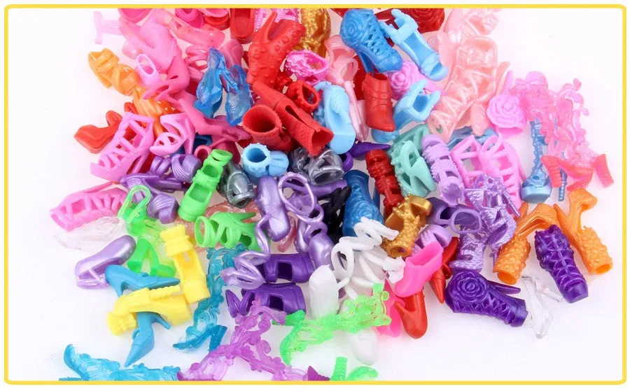 Colorful Accessories Heels Shoes For Barbie | Clothes Dress Doll Best Gift Girl Baby Toys |  10 Pairs Fashion Heels Shoes  For Barbie