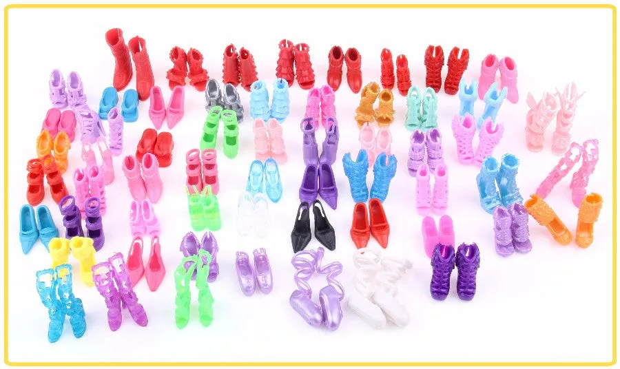 Colorful Accessories Heels Shoes For Barbie | Clothes Dress Doll Best Gift Girl Baby Toys |  10 Pairs Fashion Heels Shoes  For Barbie