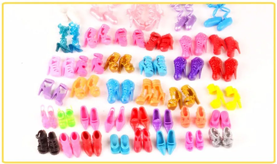 Colorful Accessories Heels Shoes For Barbie | Clothes Dress Doll Best Gift Girl Baby Toys |  10 Pairs Fashion Heels Shoes  For Barbie