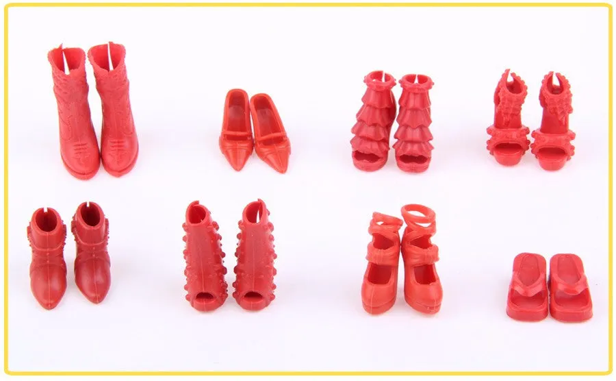 Colorful Accessories Heels Shoes For Barbie | Clothes Dress Doll Best Gift Girl Baby Toys |  10 Pairs Fashion Heels Shoes  For Barbie