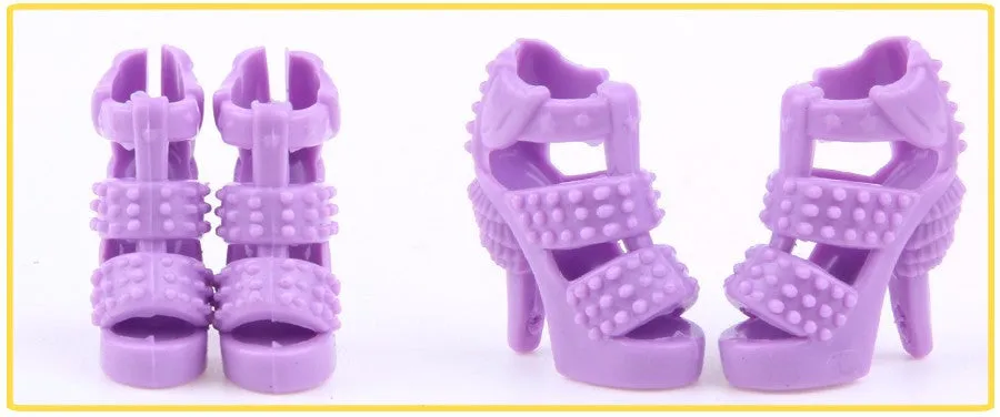 Colorful Accessories Heels Shoes For Barbie | Clothes Dress Doll Best Gift Girl Baby Toys |  10 Pairs Fashion Heels Shoes  For Barbie
