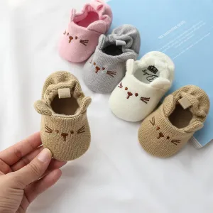Costume Shoes Adorable Infant Slippers Toddler Baby Boy Girl Knit Crib Shoes Cute Cartoon Anti-slip Prewalker Baby Slippers