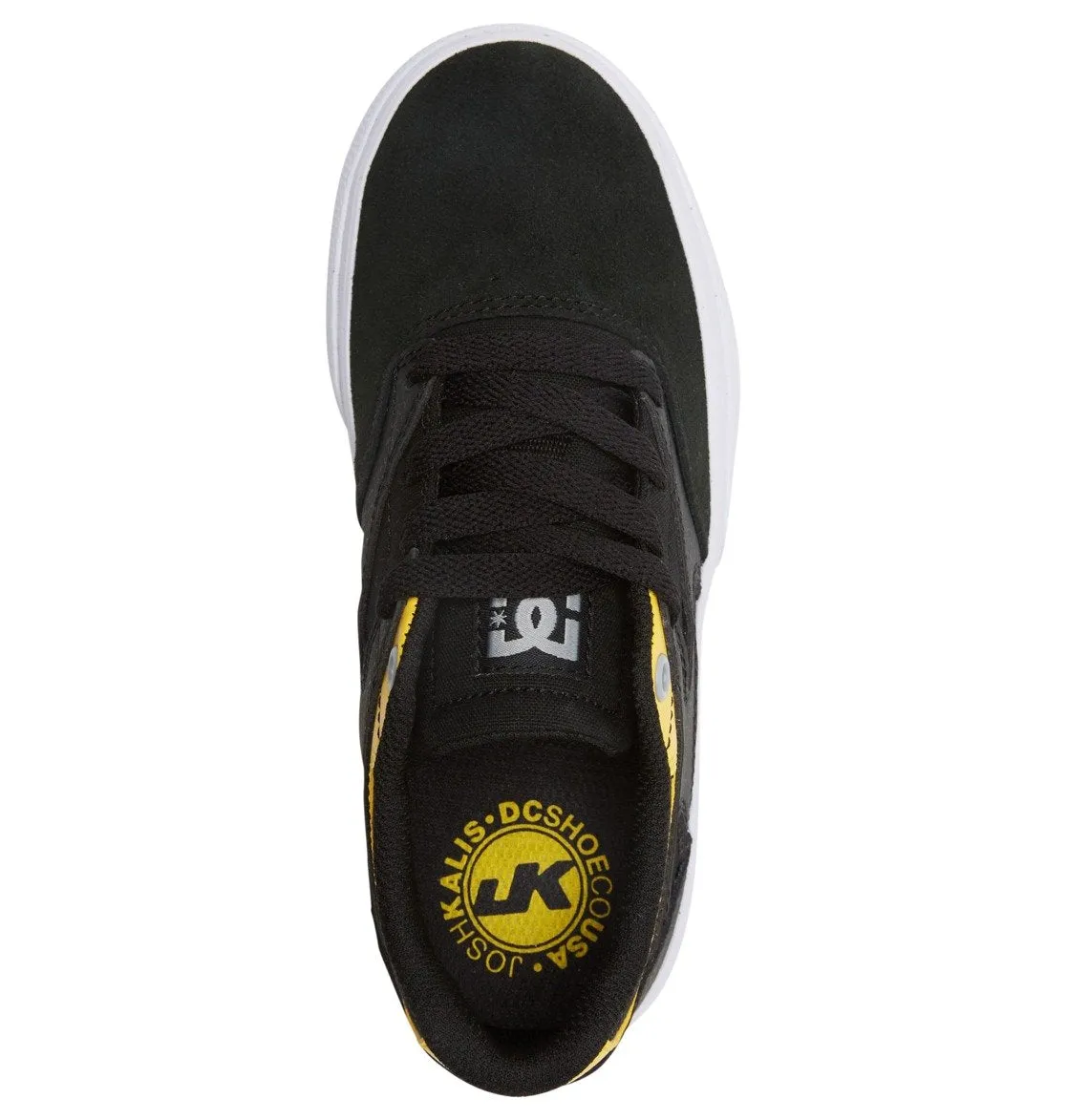 DC Kids Kalis Vulc Shoes Grey/Yellow