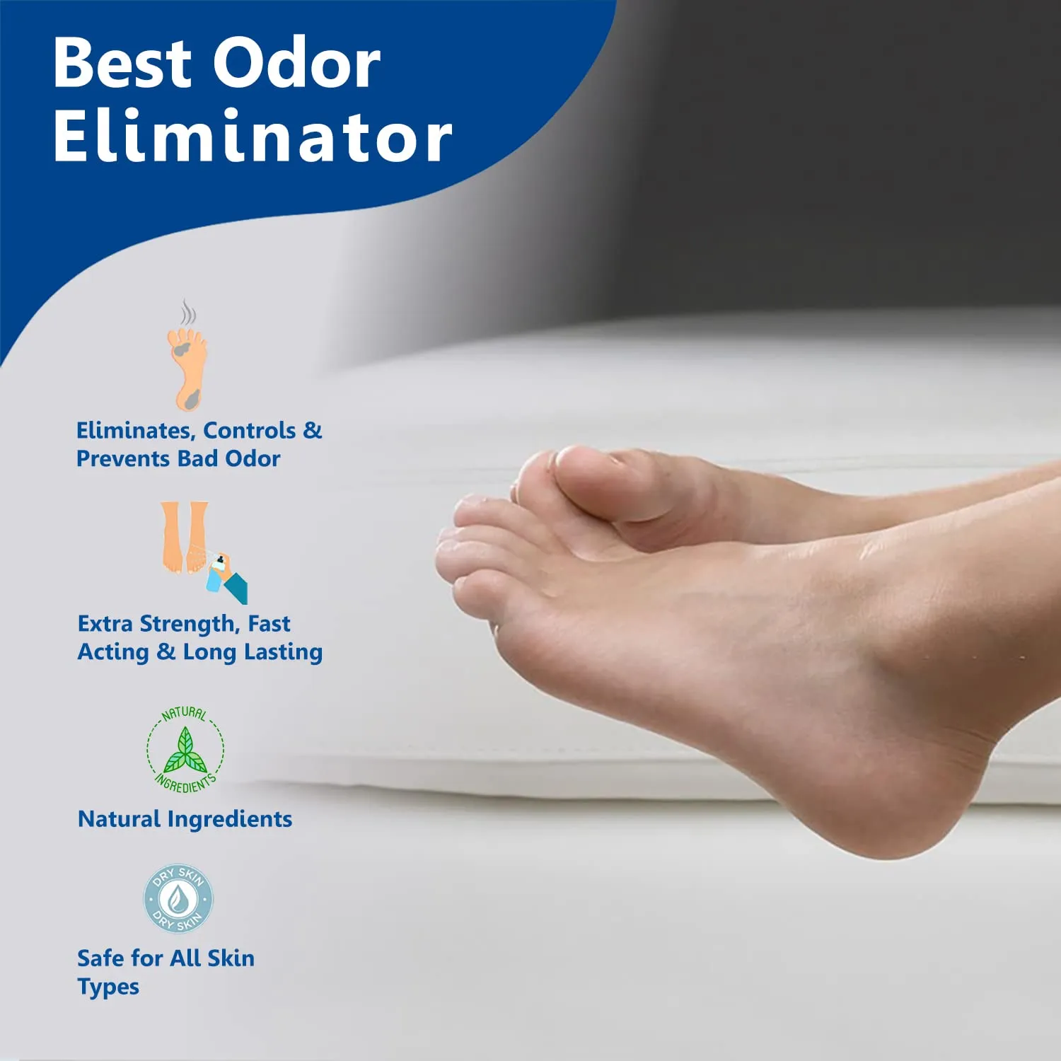 Dr Foot Probiotic Foot Odor Spray Helps to remove Feet & Shoes Worst Odors, Cools, Soothes & Refreshes Feet with the goodness of Lemon Grass Oil, Tea Tree Oil - 100ml (Pack of 10)