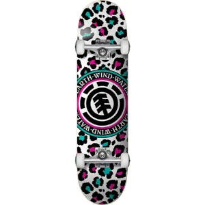 Element Leopard Party White Teal Pink 7.5" Skateboard