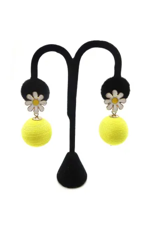 Epoxy Flower Ball Earrings