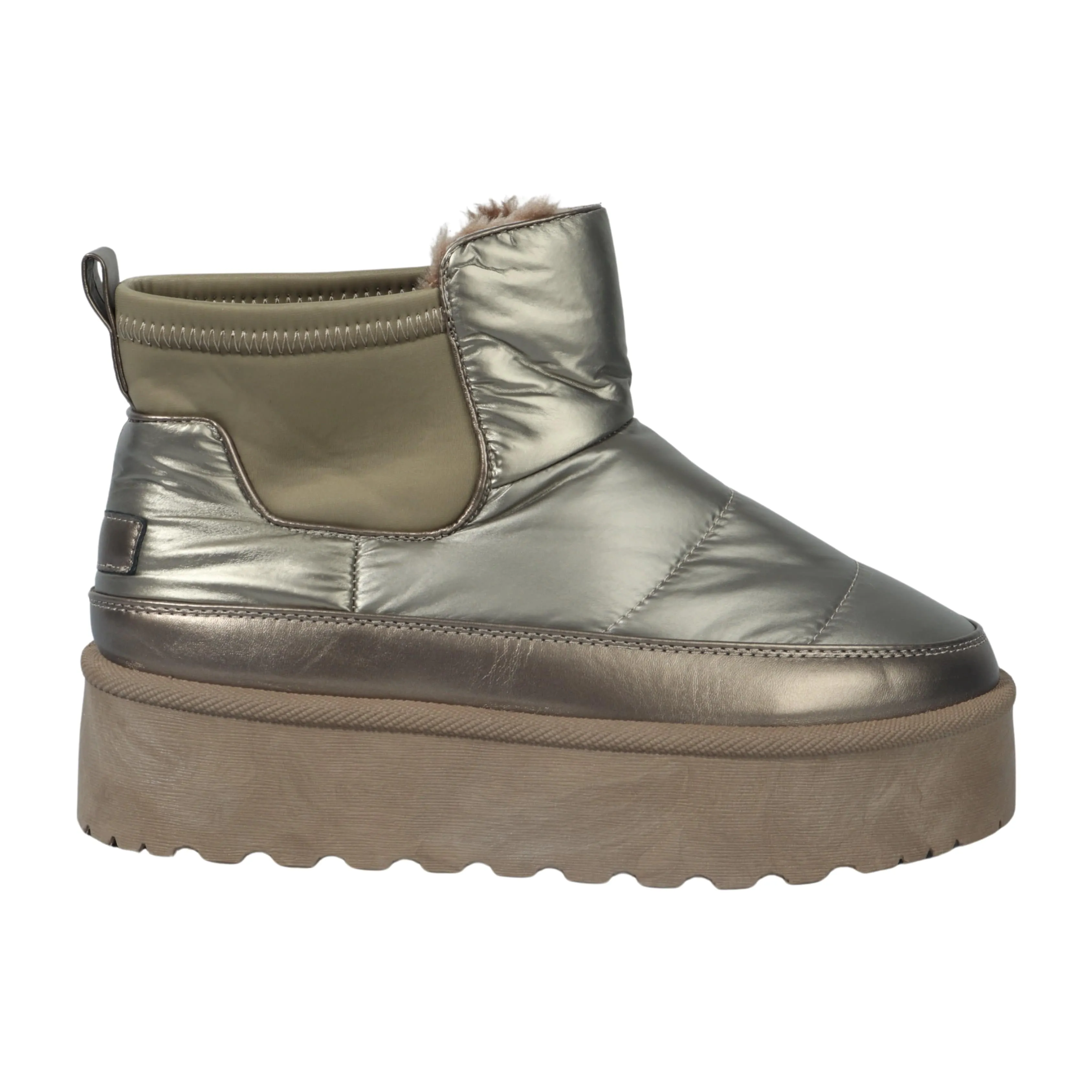 ESCAPE - Faux fur lined boots Chrome