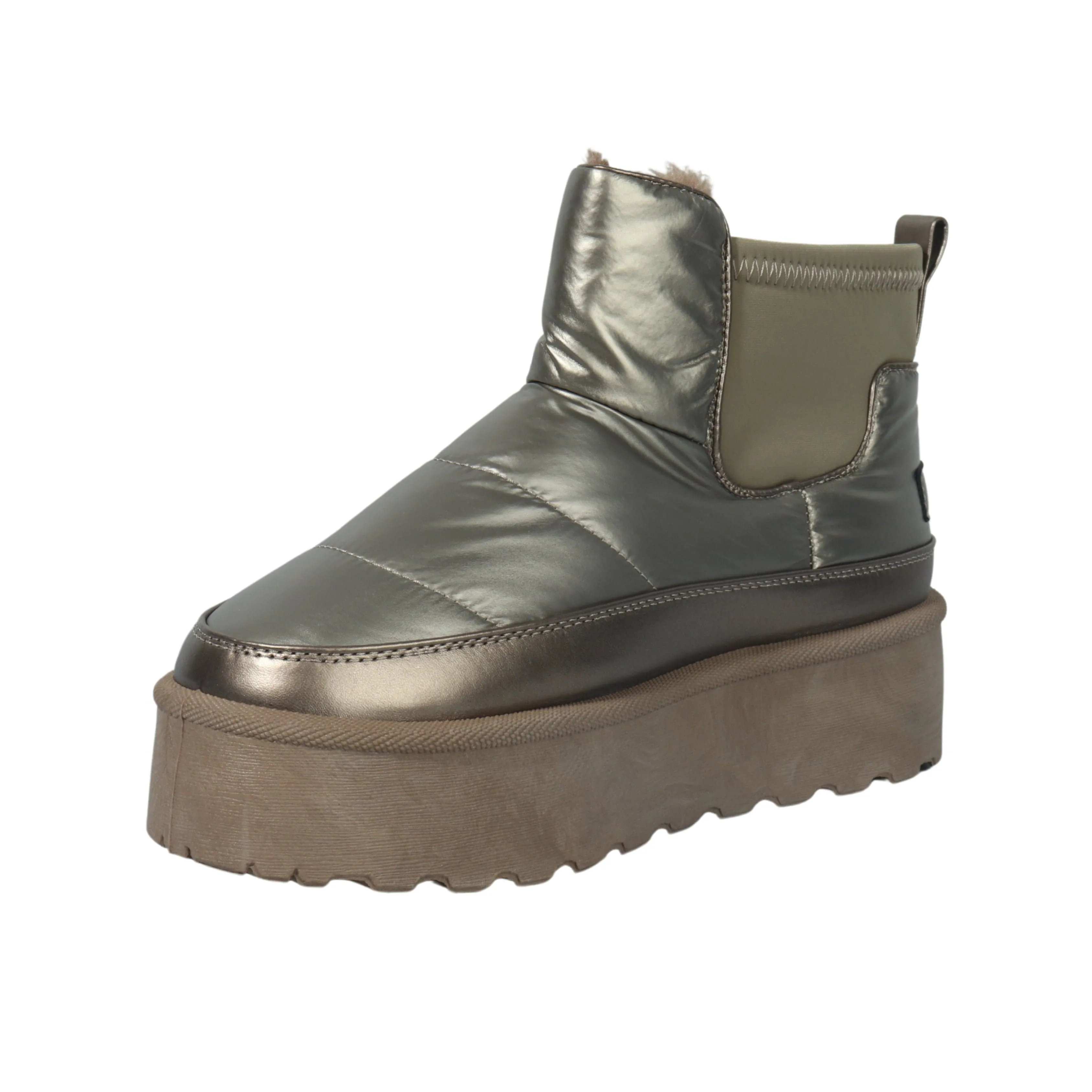 ESCAPE - Faux fur lined boots Chrome