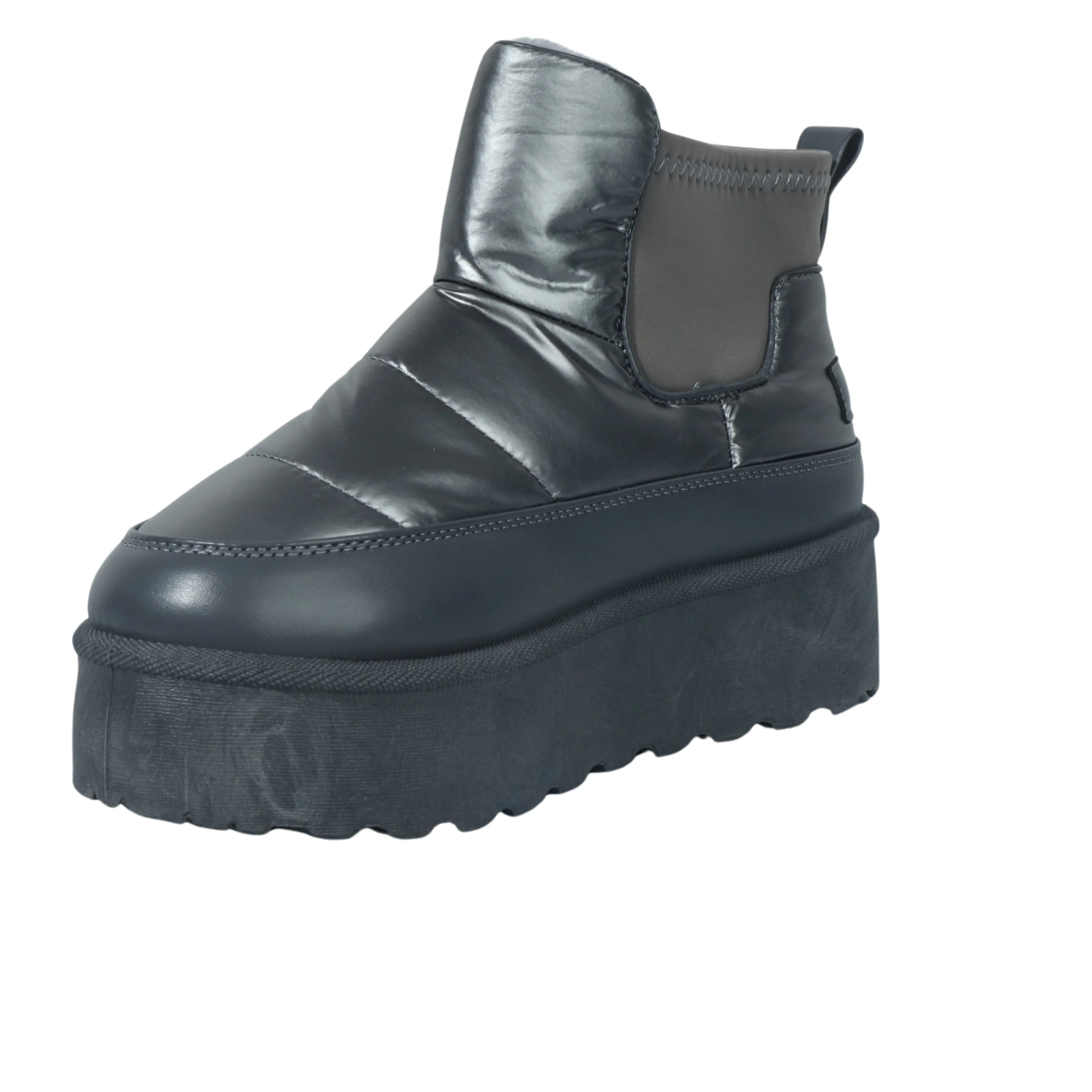 ESCAPE - Faux fur lined boots Chrome