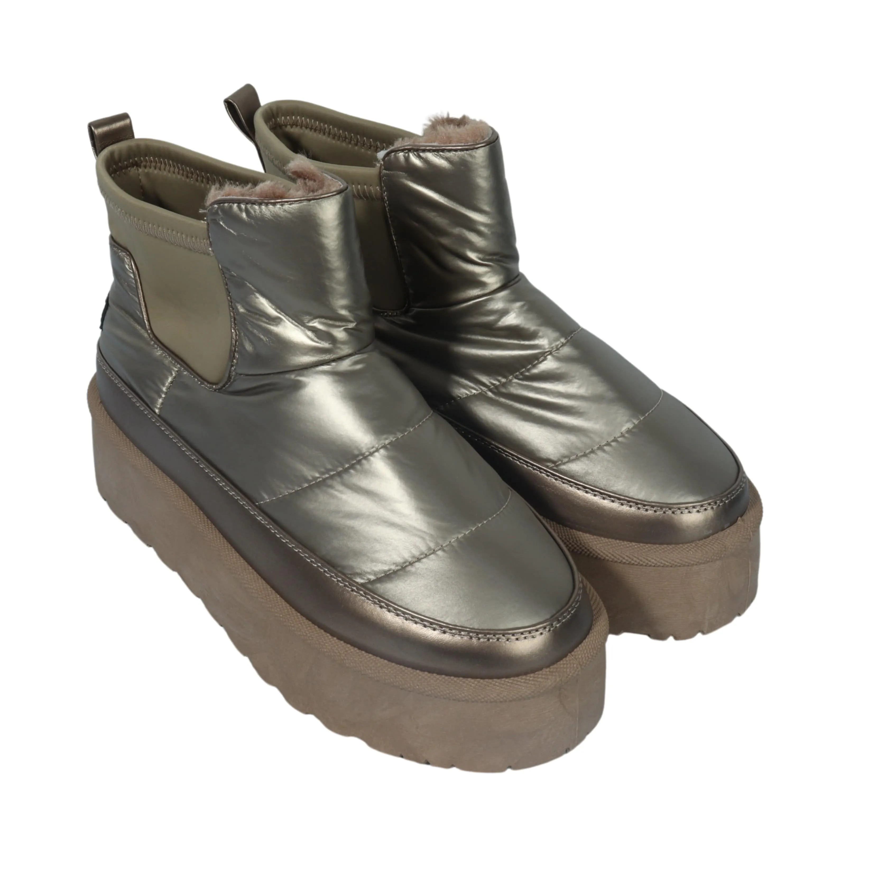 ESCAPE - Faux fur lined boots Chrome
