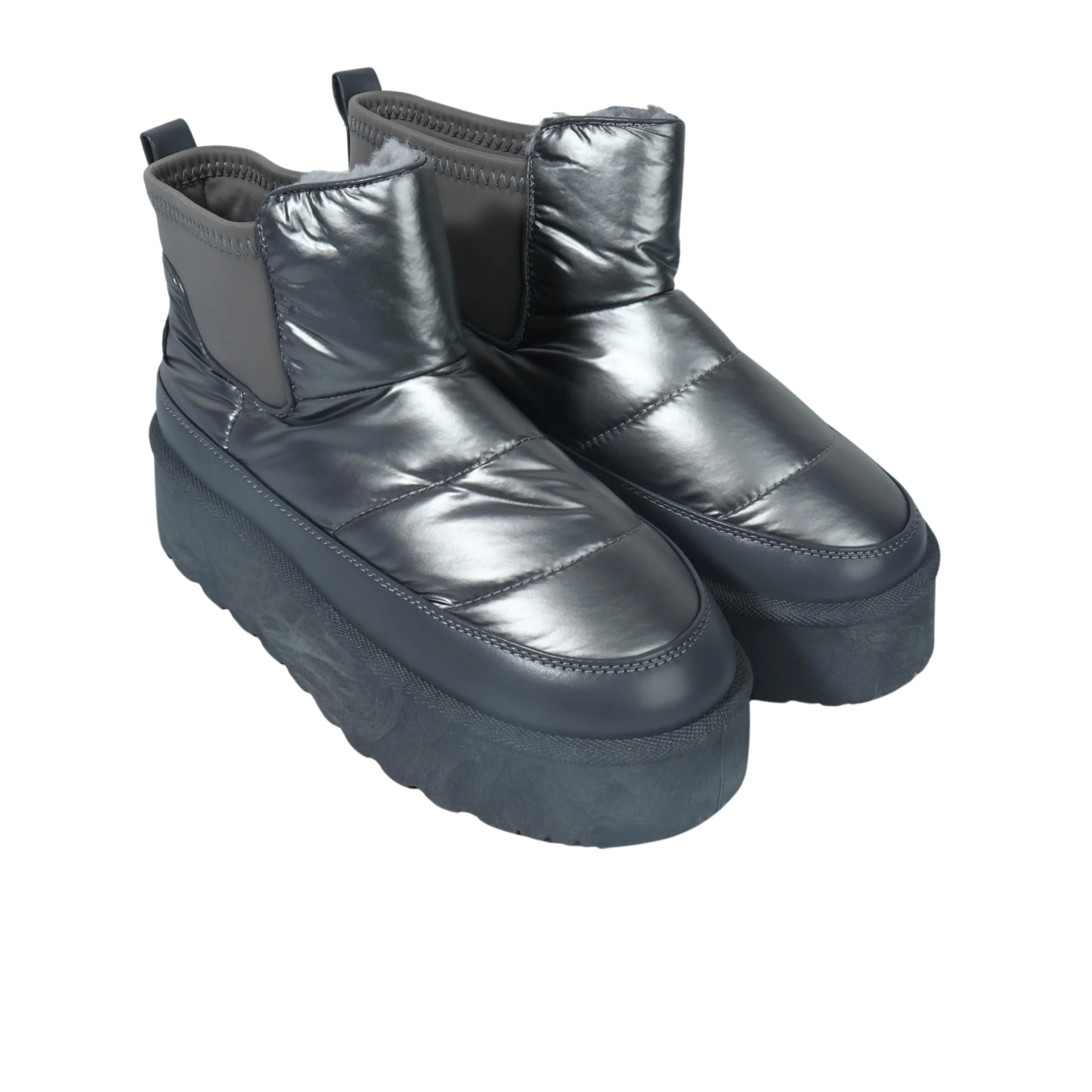 ESCAPE - Faux fur lined boots Chrome