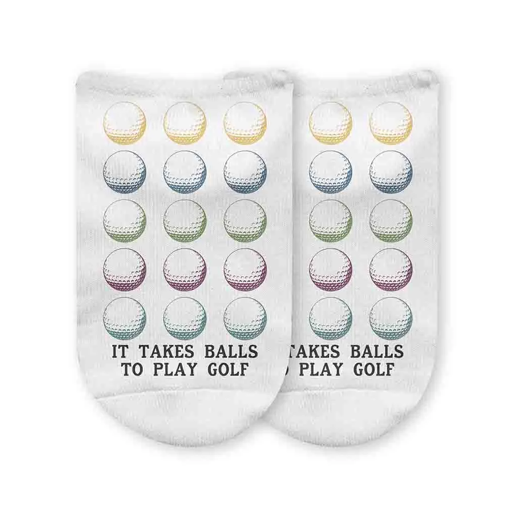 Funny Golf Ball Socks – No-Show Socks for Golf Lovers