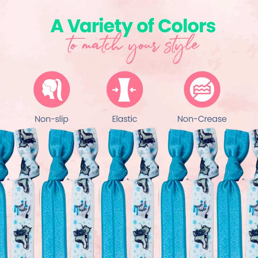 Girls Figure Skating Hair Ties Set - 5 pack