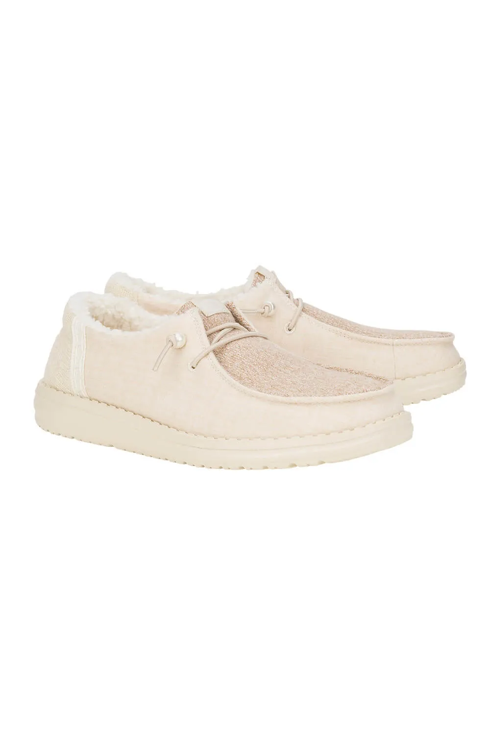 HEYDUDE Women’s Wendy Brushed Cozy Shoes in Ivory | 41918-105