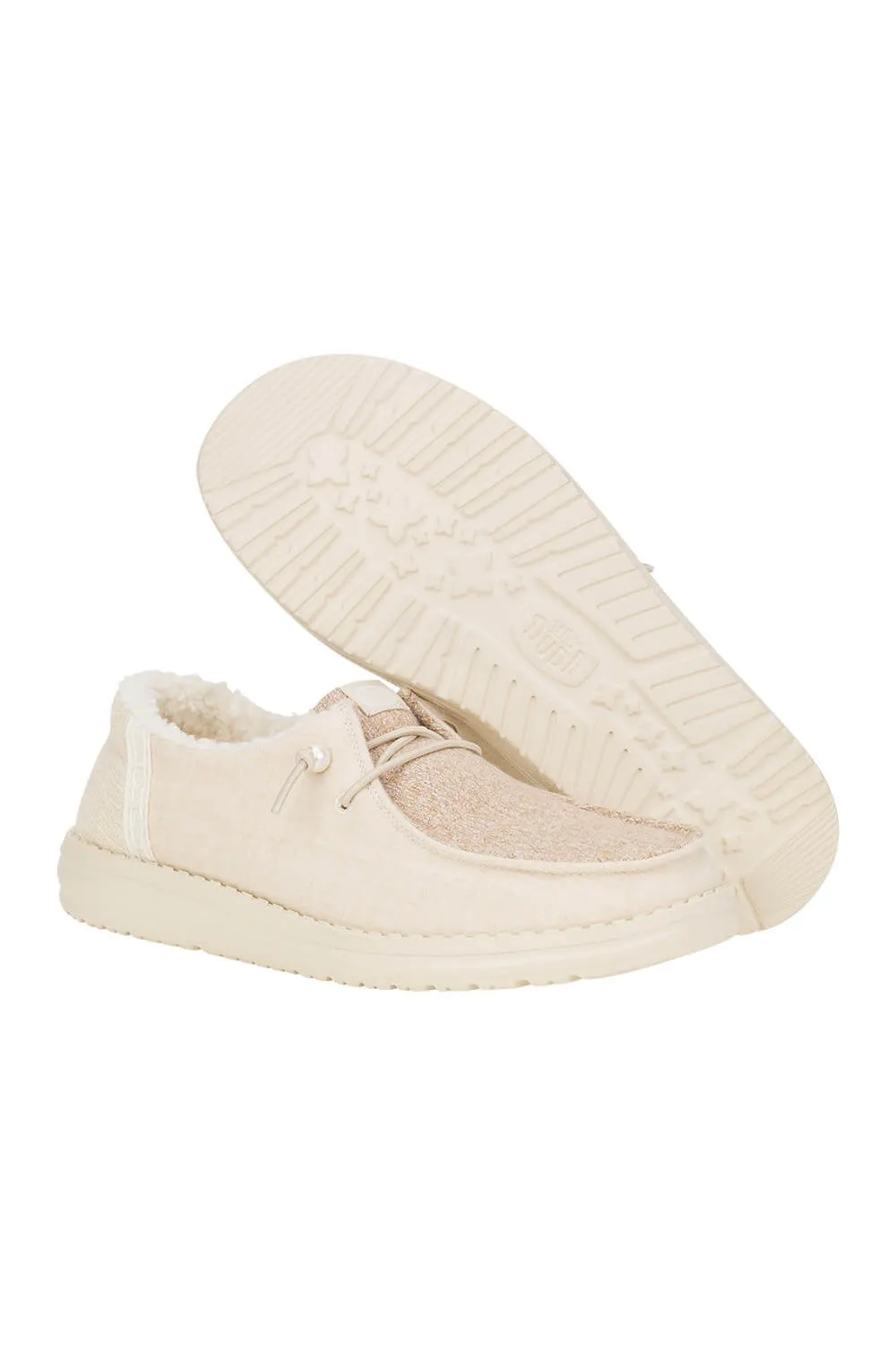 HEYDUDE Women’s Wendy Brushed Cozy Shoes in Ivory | 41918-105