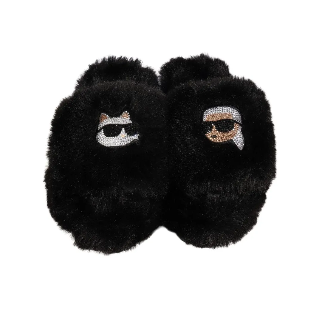 KARL LAGERFELD - Faux Fur Slippers