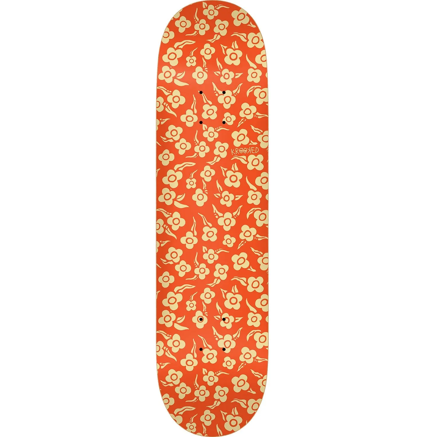 Krooked Flowers Skateboard Deck - 8.06" Orange