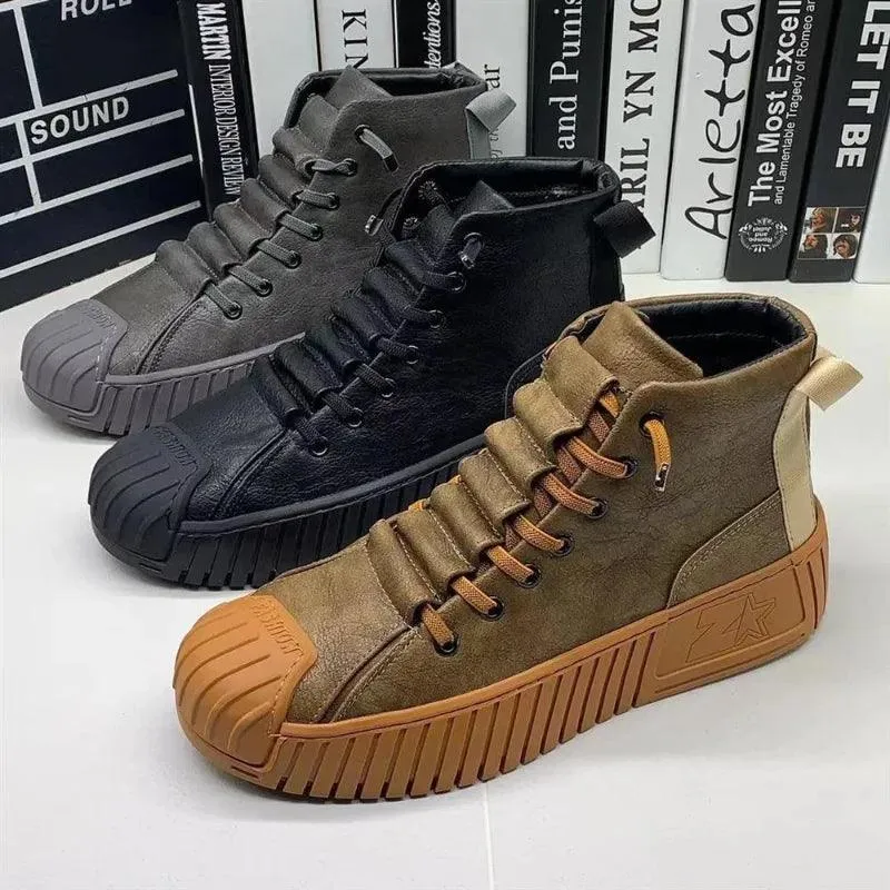 Men's Casual Shoes MCS1213 Lightweight Leather Ankle Boots