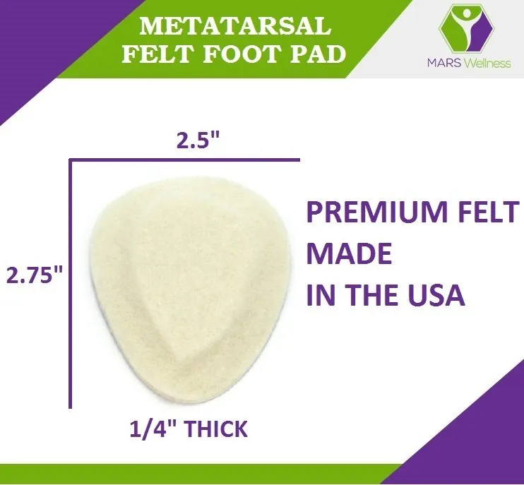 Metatarsal Felt Foot Pad Skived Cut - 1/4" Thick BULK 48 PAIRS