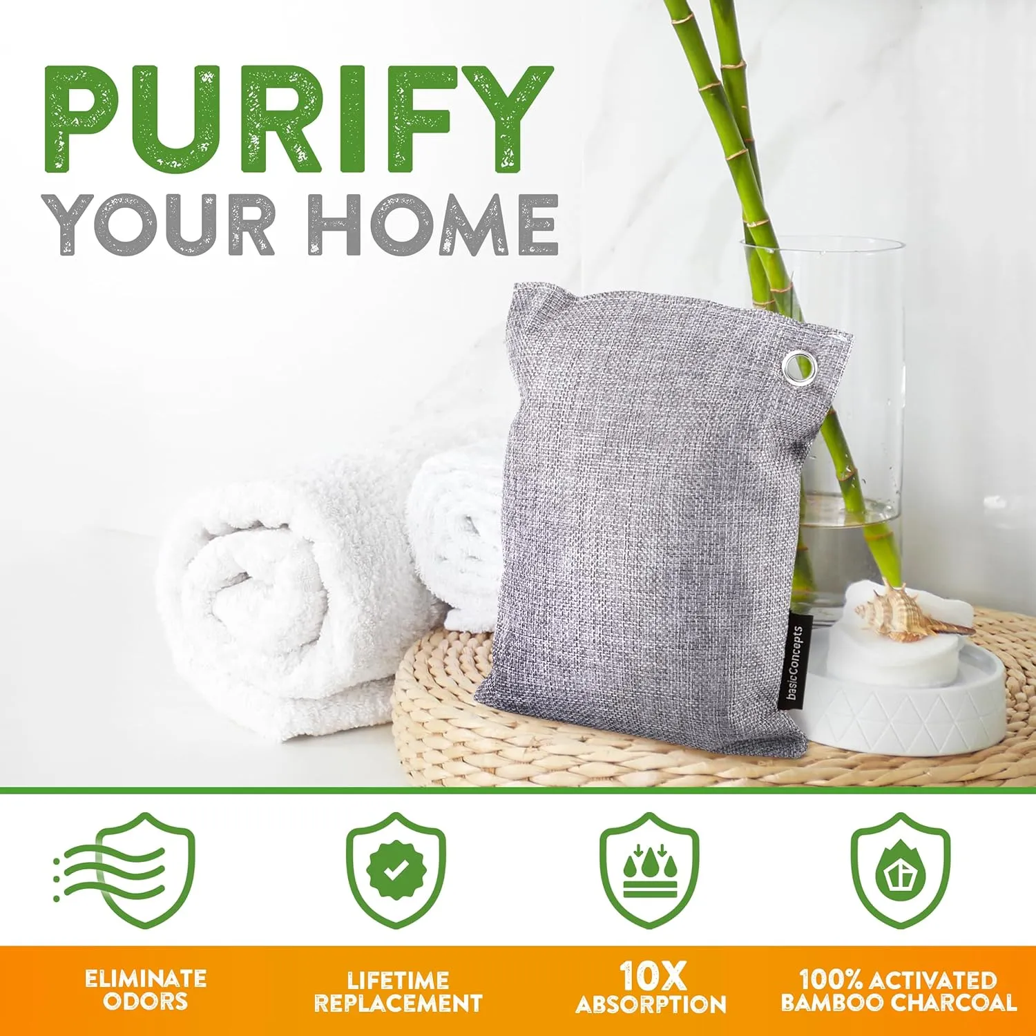Nature Fresh Bamboo Charcoal Air Purifying Bags (4 Pack)