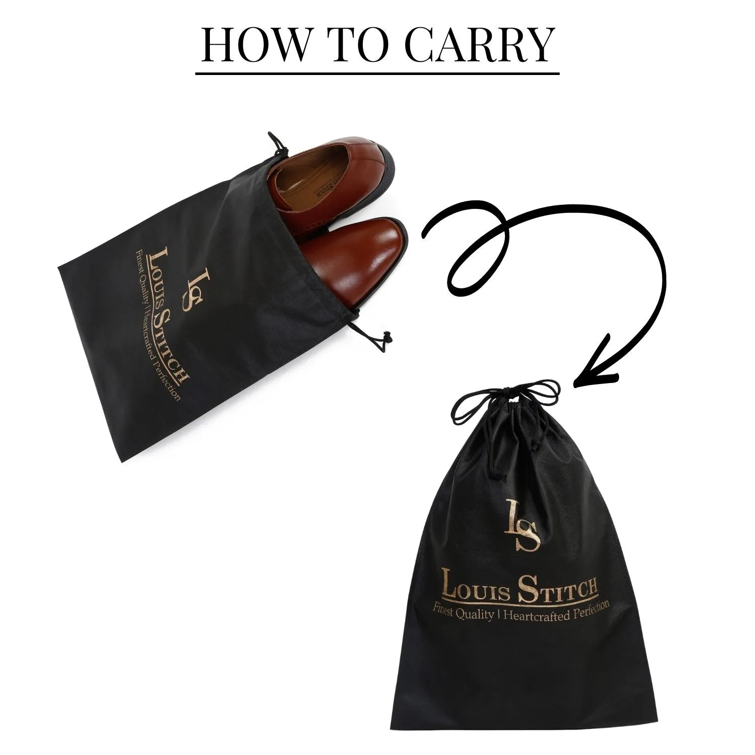 Non Woven Shoe Bag Pack Of  16 Black Plain